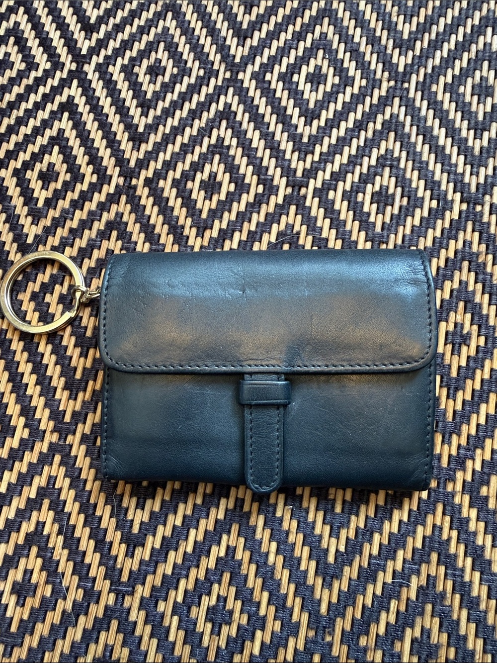 Vintage Coach blk and mahogany courier multi function case wallet keychain ITALY - Picture 2 of 13